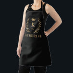 Customise Name & Initial Black White Gold Monogram Apron<br><div class="desc">Introducing our Customise Name & Initial Black White Gold Monogram collection – a bespoke fusion of sophistication and personalisation. Tailored for those who appreciate unique details, this collection allows you to add your name and initials to a timeless black and white palette, elegantly accented with gold monogramming. Whether you're looking...</div>