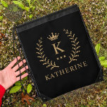 Customise Name & Initial Black White Gold Monogram Drawstring Bag<br><div class="desc">Introducing our Customise Name & Initial Black White Gold Monogram collection – a bespoke fusion of sophistication and personalisation. Tailored for those who appreciate unique details, this collection allows you to add your name and initials to a timeless black and white palette, elegantly accented with gold monogramming. Whether you're looking...</div>