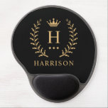 Customise Name & Initial Black White Gold Monogram Gel Mouse Pad<br><div class="desc">Introducing our Customise Name & Initial Black White Gold Monogram collection – a bespoke fusion of sophistication and personalisation. Tailored for those who appreciate unique details, this collection allows you to add your name and initials to a timeless black and white palette, elegantly accented with gold monogramming. Whether you're looking...</div>
