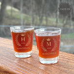 Customise Name & Initial Black White Gold Monogram Shot Glass<br><div class="desc">Introducing our Customise Name & Initial Black White Gold Monogram collection – a bespoke fusion of sophistication and personalisation. Tailored for those who appreciate unique details, this collection allows you to add your name and initials to a timeless black and white palette, elegantly accented with gold monogramming. Whether you're looking...</div>