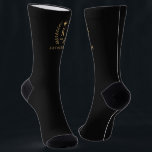 Customise Name & Initial Black White Gold Monogram Socks<br><div class="desc">Introducing our Customise Name & Initial Black White Gold Monogram collection – a bespoke fusion of sophistication and personalisation. Tailored for those who appreciate unique details, this collection allows you to add your name and initials to a timeless black and white palette, elegantly accented with gold monogramming. Whether you're looking...</div>