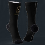 Customise Name & Initial Black White Gold Monogram Socks<br><div class="desc">Introducing our Customise Name & Initial Black White Gold Monogram collection – a bespoke fusion of sophistication and personalisation. Tailored for those who appreciate unique details, this collection allows you to add your name and initials to a timeless black and white palette, elegantly accented with gold monogramming. Whether you're looking...</div>