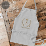Customise Name & Initial Black White Gold Monogram Standard Apron<br><div class="desc">Introducing our Customise Name & Initial Black White Gold Monogram collection – a bespoke fusion of sophistication and personalisation. Tailored for those who appreciate unique details, this collection allows you to add your name and initials to a timeless black and white palette, elegantly accented with gold monogramming. Whether you're looking...</div>