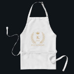 Customise Name & Initial Black White Gold Monogram Standard Apron<br><div class="desc">Introducing our Customise Name & Initial Black White Gold Monogram collection – a bespoke fusion of sophistication and personalisation. Tailored for those who appreciate unique details, this collection allows you to add your name and initials to a timeless black and white palette, elegantly accented with gold monogramming. Whether you're looking...</div>