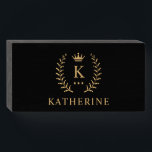 Customise Name & Initial Black White Gold Monogram Wooden Box Sign<br><div class="desc">Introducing our Customise Name & Initial Black White Gold Monogram collection – a bespoke fusion of sophistication and personalisation. Tailored for those who appreciate unique details, this collection allows you to add your name and initials to a timeless black and white palette, elegantly accented with gold monogramming. Whether you're looking...</div>