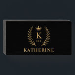 Customise Name & Initial Black White Gold Monogram Wooden Box Sign<br><div class="desc">Introducing our Customise Name & Initial Black White Gold Monogram collection – a bespoke fusion of sophistication and personalisation. Tailored for those who appreciate unique details, this collection allows you to add your name and initials to a timeless black and white palette, elegantly accented with gold monogramming. Whether you're looking...</div>