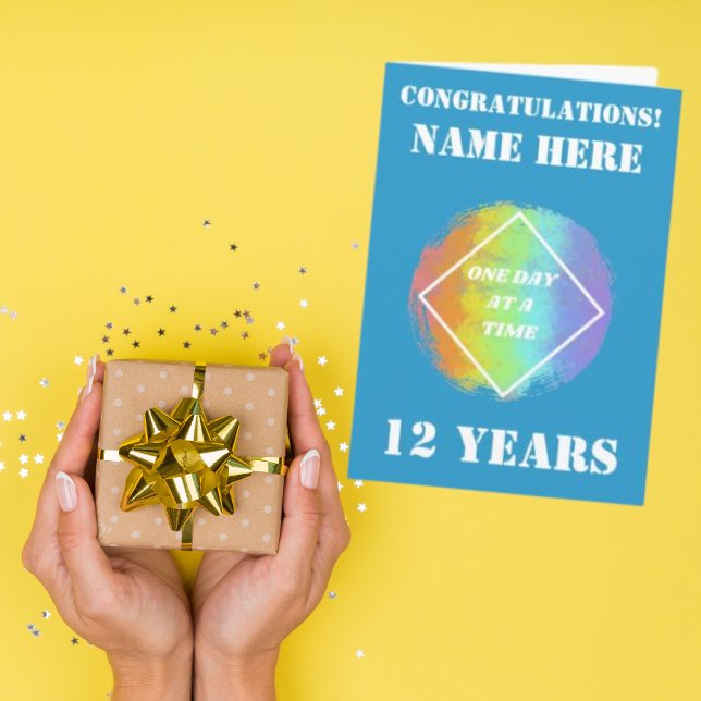 Customise Name/Milestone One Day At A Time - NA Card (Creator Uploaded)