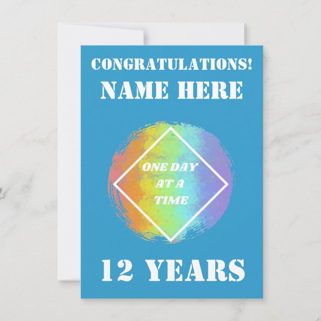 Customise Name/Milestone One Day At A Time - NA Holiday Card (Front)