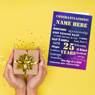 Customise Name/Milestone Recovery Words & Slogans Card