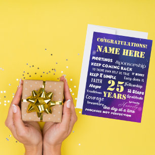 Customise Name/Milestone Recovery Words & Slogans Holiday Card