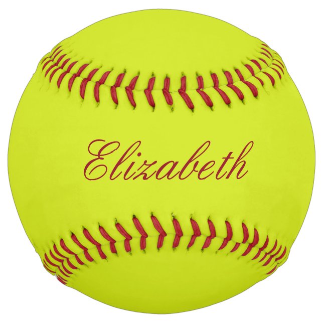 Customise Name Monogram Softball (Front)