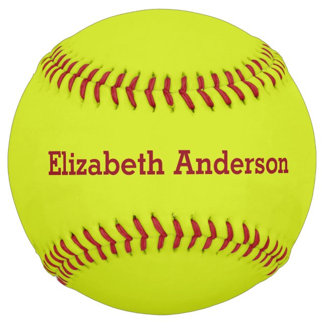 Customise Name Monogram Softball (Front)