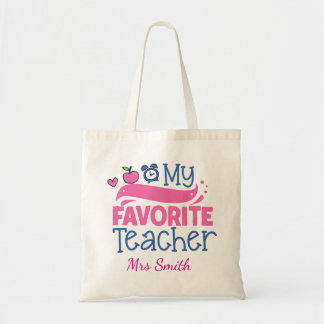 Customise Name My Favourite Teacher Tote Bag