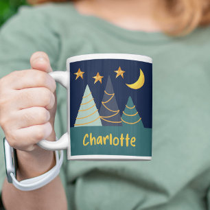 Customise Name of your Gifts Cute Christmas Tree Coffee Mug