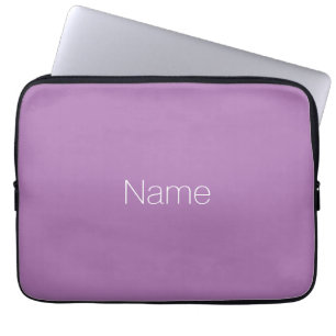 Customise Name or text lavender white elegant Laptop Sleeve