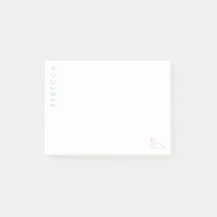 Customise Name Pale Blue, Swan Pale Pink, Ver 2 Post-it Notes