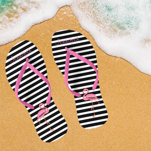 Customise Name Pink Flamingo Thongs (Customized Pink Flamingo Flip Flops)