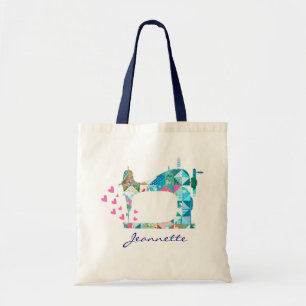 Customise Name Quilting Sewing Machine Tote Bag