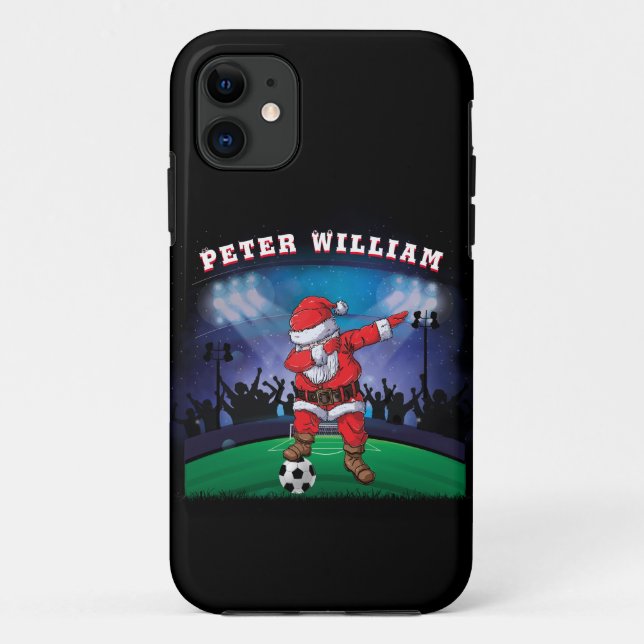 Customise Name Santa Christmas Soccer  Case-Mate iPhone Case (Back)
