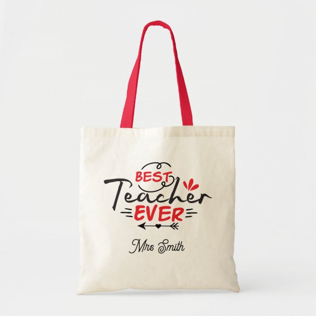 Customise Name Teacher Appreciation  Tote Bag (Front)