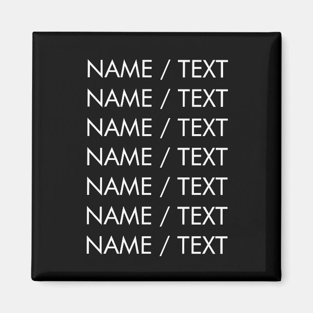 Customise Name text minimalist elegant black white Magnet (Front)