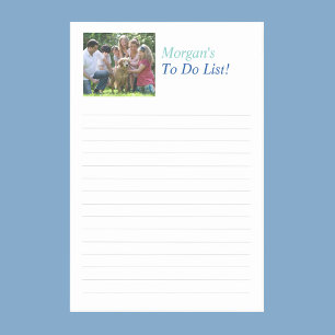 Customise Name Title & Photo, Ruled Lines Post-it Notes