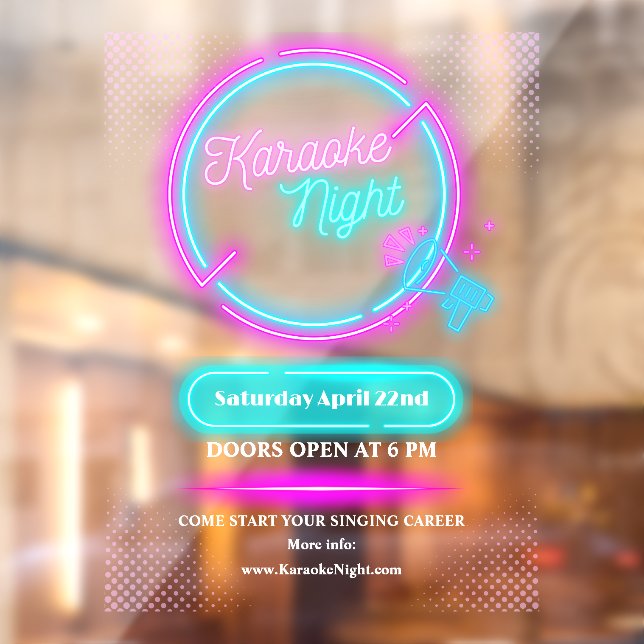 Customise Neon Karaoke Night Large (Sheet 2)