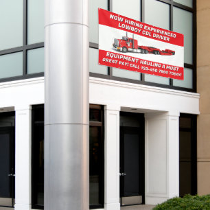 Customise Now Hiring Lowboy Equipment CDL Driver Banner