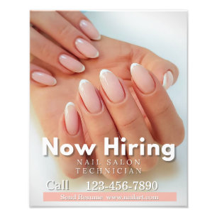 Customise Now Hiring Nail Salon Technician Pink Photo Print