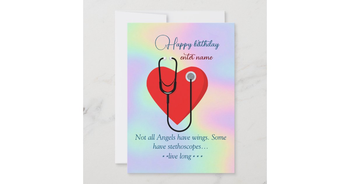 Customise nurse happy birthday card | Zazzle