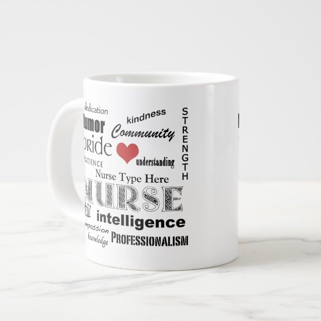 Customise Nurse Speciality-Nurse Pride-Attributes Large Coffee Mug (Front Left)