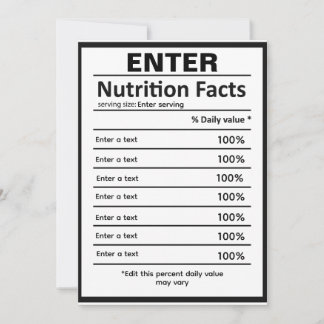 Customise nutritional information template