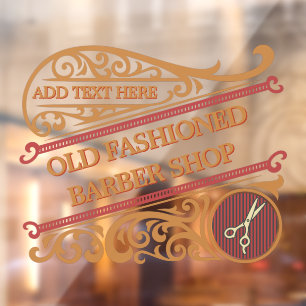 Customise Old Fashioned Barber Shop Gold Burgundy