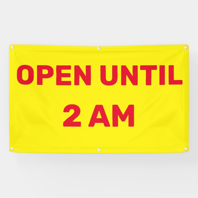 Customise Open Until 2AM Business  Banner (Horizontal)
