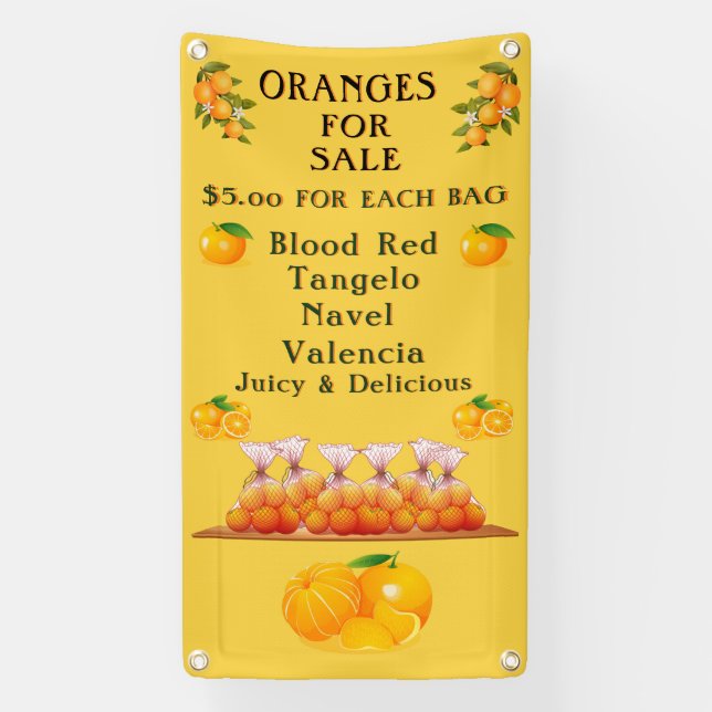 Customise Oranges For Sale Many Flavours Vertical  Banner (Vertical)