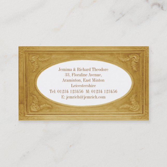 Customise Pale Gold Border Business Card (Front)