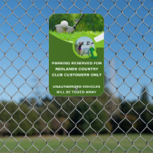 Customise Parking Reserved For Golf Course Custome