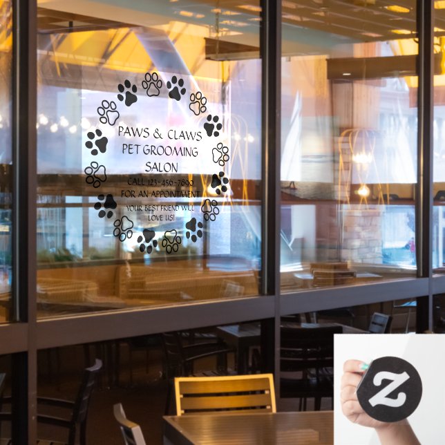 Customise Paws Claws Pet Grooming Front  (Restaurant Window)