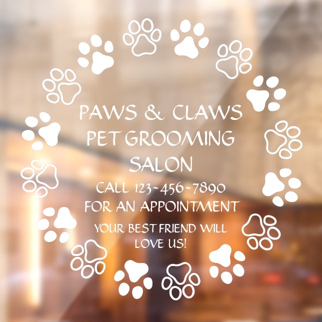 Customise Paws Claws Pet Grooming Front   (Sheet 2)