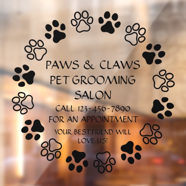 Customise Paws Claws Pet Grooming Front  (Sheet 2)