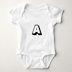 Customise, personalise alphabet initial monogram baby bodysuit