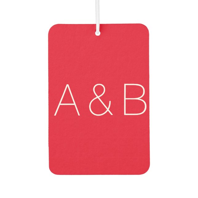 Customise, personalise alphabet initial monogram car air freshener (Front)