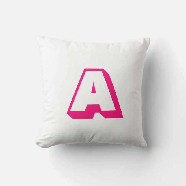 Customise, personalise alphabet initial monogram cushion (Front)