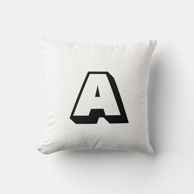 Customise, personalise alphabet initial monogram cushion (Front)