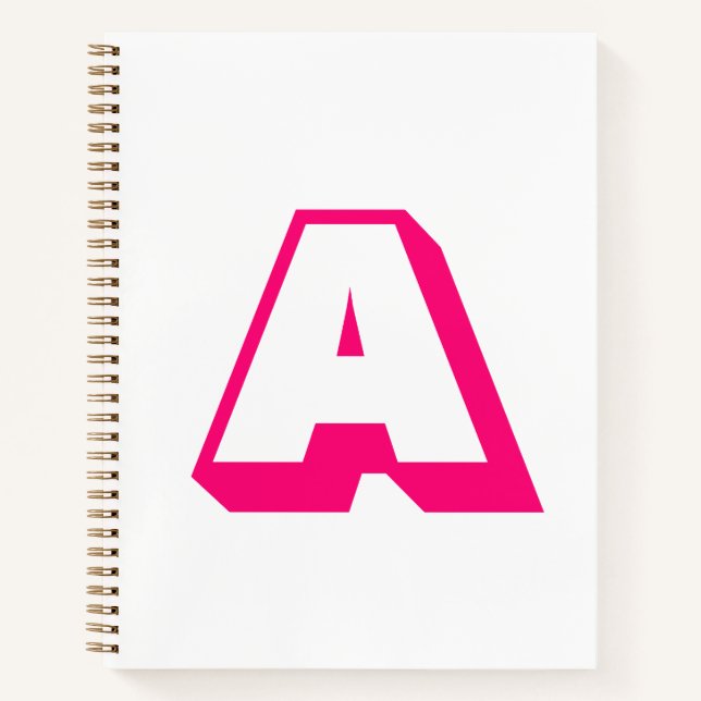 Customise, personalise alphabet initial monogram notebook (Front)