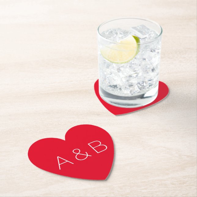 Customise, personalise alphabet initial monogram paper coaster (Insitu)