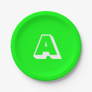 Customise, personalise alphabet initial monogram paper plate