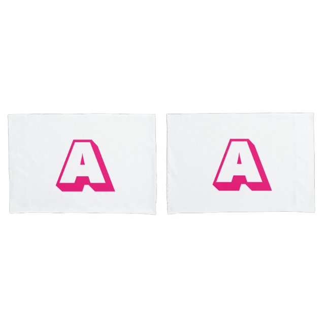 Customise, personalise alphabet initial monogram pillowcase (Front-Set)