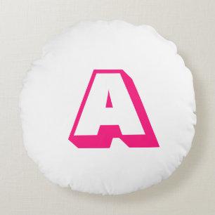 Customise, personalise alphabet initial monogram round cushion
