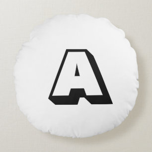 Customise, personalise alphabet initial monogram round cushion